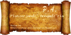 Platzerjanó Annamária névjegykártya